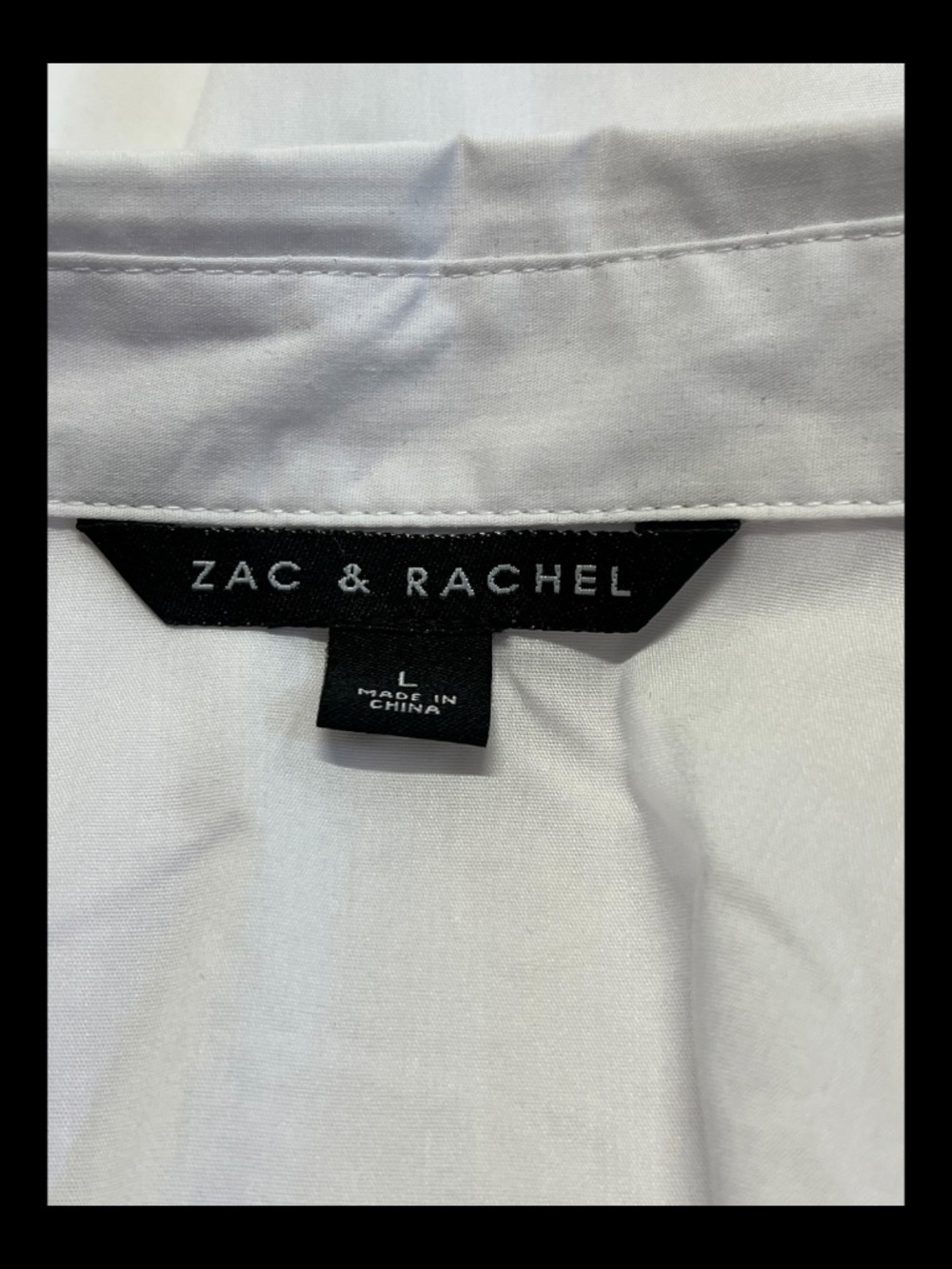 EUC+ Zac & Rachel White Crochet Detail Button-Up Blouse | Size L - Picture 6 of 8